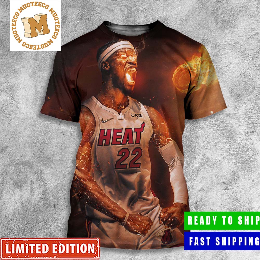 Jimmy Butler Miami Heat NBA Playoffs Vocano All Over Print Shirt - Mugteeco