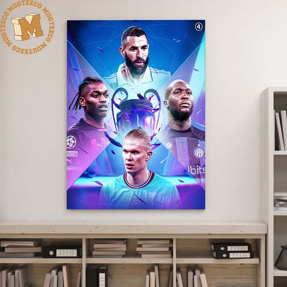UEFA Champions League 2023 The Final Four Real Madrid Manchester City Inter  Milan AC Milan Poster Canvas - Mugteeco