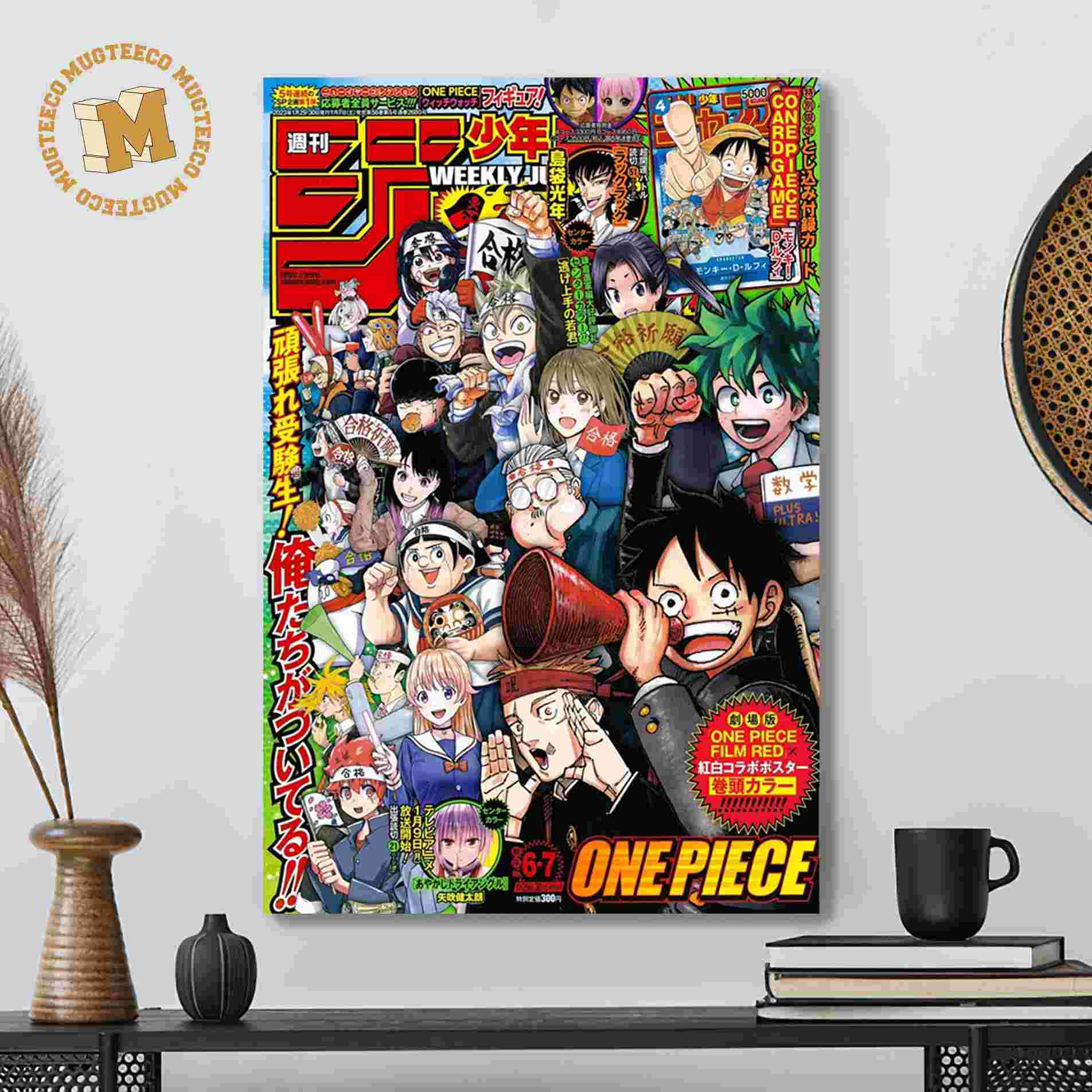 Weekly Shonen Jump Jump Manga Summer 2023 One Piece My Hero Academia Anime Decor Poster Canvas