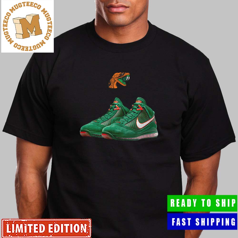 FAMU x Nike LeBron 7 Gorge Green Sneaker Style For Fan Unisex T-Shirt -  Mugteeco
