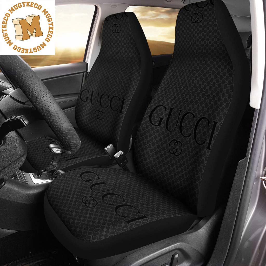 Luxury Gucci Big Logo In Mistic Black Monogram Car Seat Covers