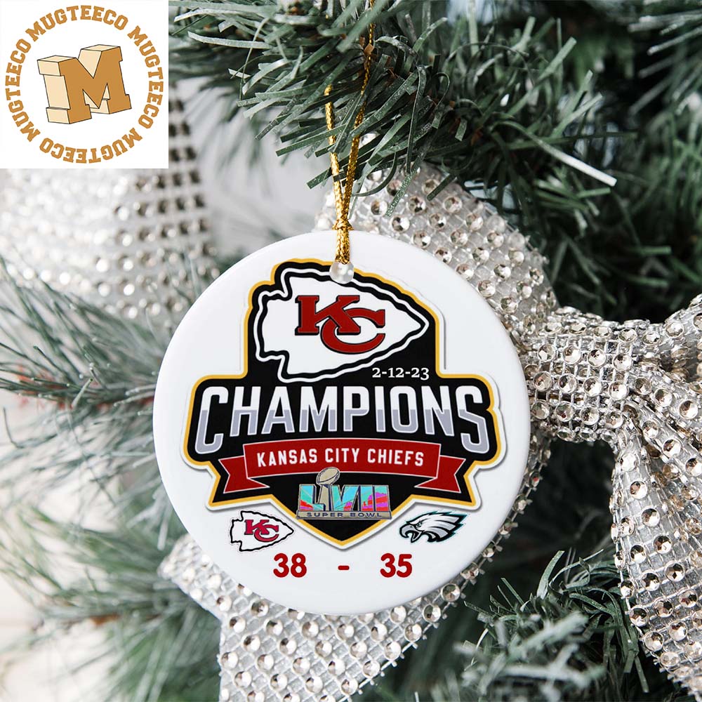 Kansas City Chiefs Super Bowl LVII Champions 2023 Christmas Tree  Decorations Ceramic Ornament - Mugteeco