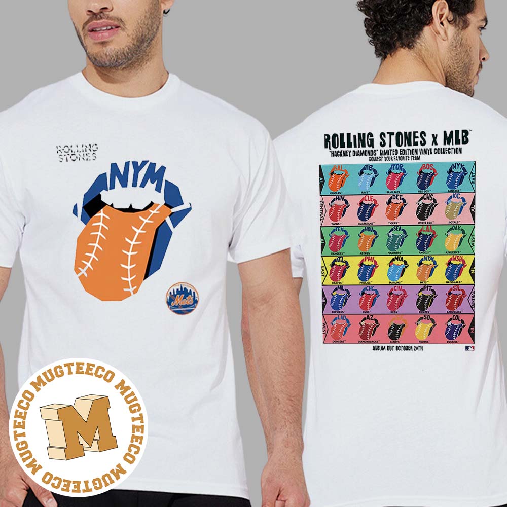 The Rolling Stones x New York Mets Vinyl MLB Hackney Diamonds Limited  Edition Unisex T-Shirt - Mugteeco