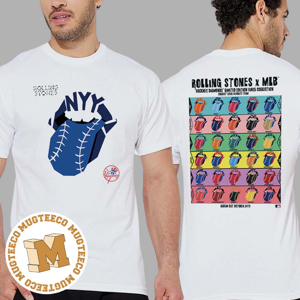 The Rolling Stones x New York Yankees Vinyl MLB Hackney Diamonds Limited  Edition Unisex T-Shirt - Mugteeco
