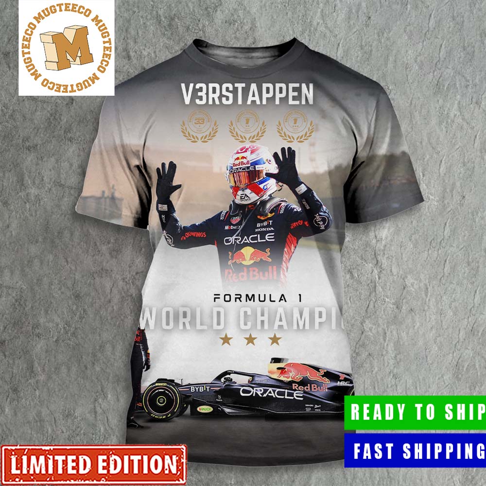 Max Verstappen 2023 Formula 1 World Champion Celebrating The Third Star All  Over Print Shirt - Mugteeco