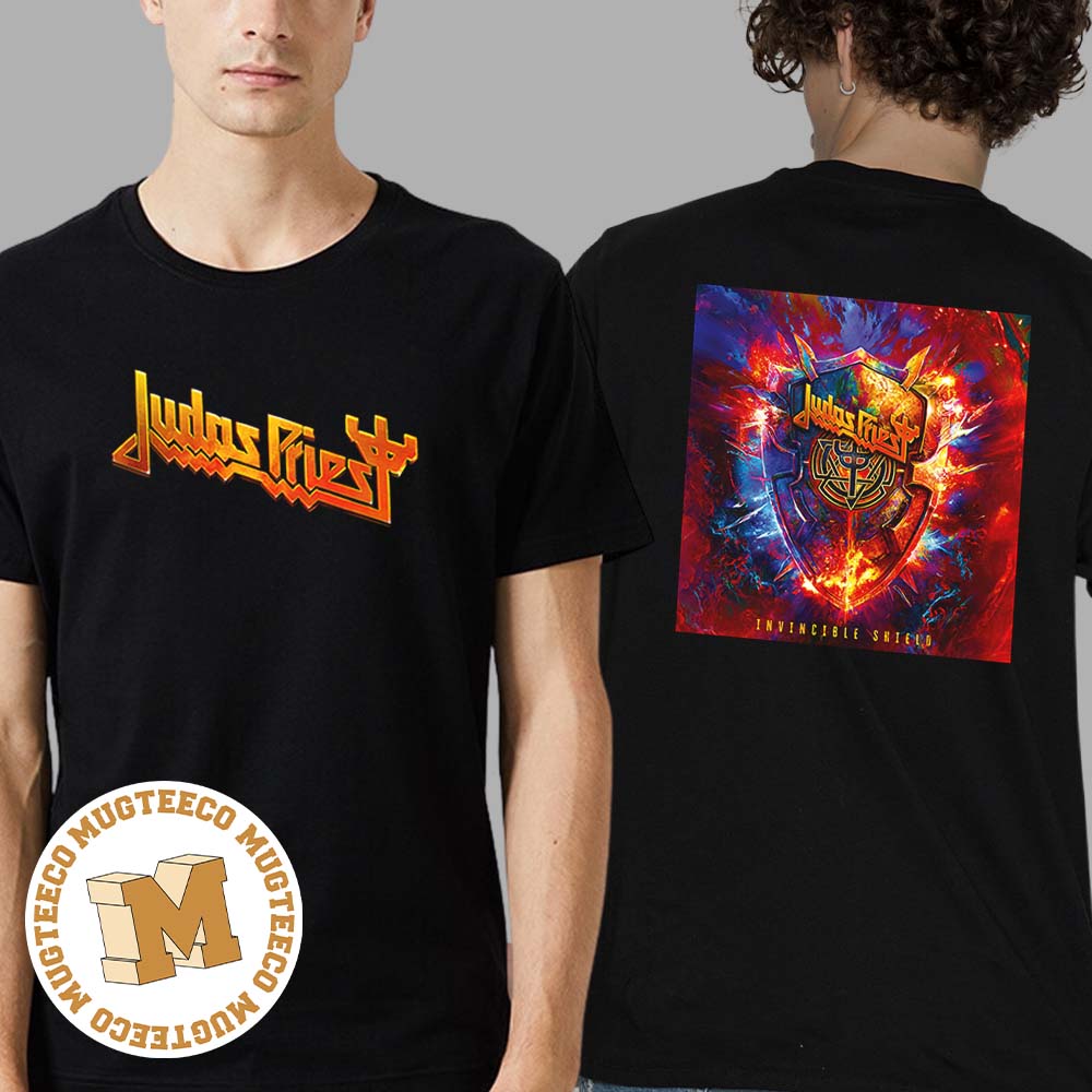 Judas Priest Invincible Shield New Album 2024 Cover Two Sides Print Unisex  T-Shirt - Mugteeco