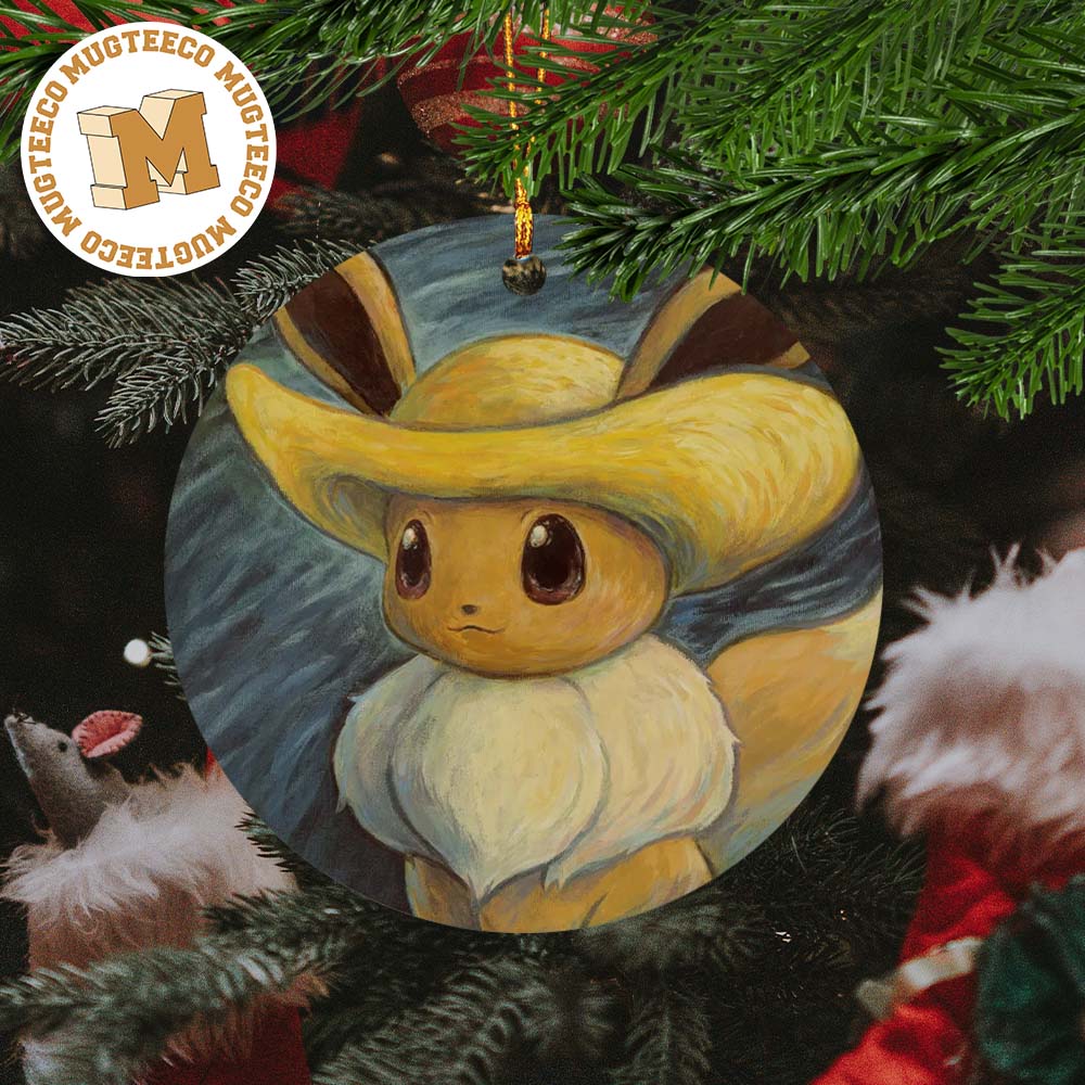 Pokemon x Van Gogh Museum Eevee Art Inspired By Van Gogh Christmas Tree  Decorations Ornament - Mugteeco