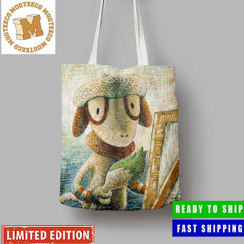 Pokemon x Van Gogh Museum Smeargle Art Inspired By Van Gogh Canvas Leather Tote  Bag - Mugteeco
