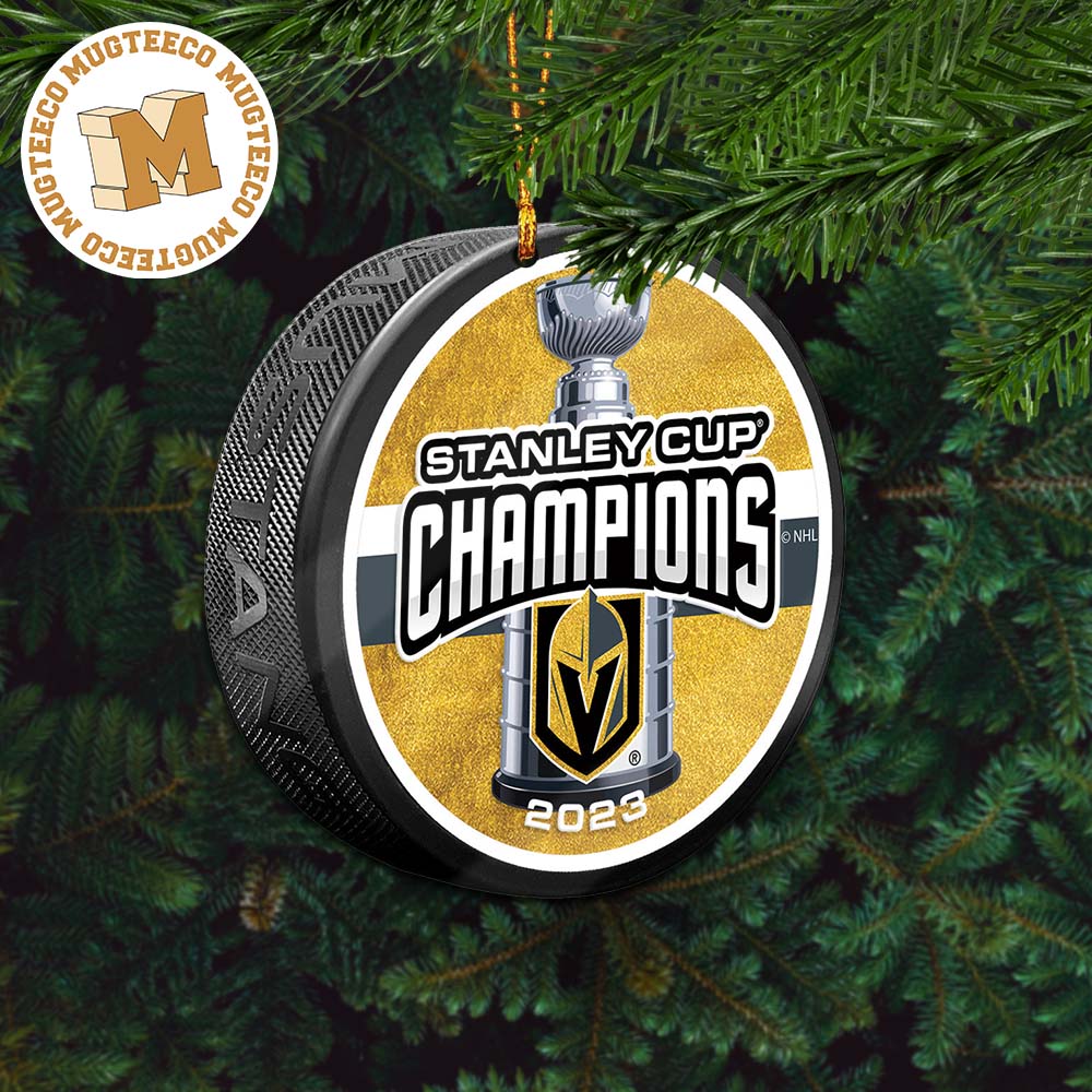 Vegas Golden Knights Stanley Cup Champions Puck 2023 Champions Holiday  Gifts Christmas Decorations Ornament - Mugteeco