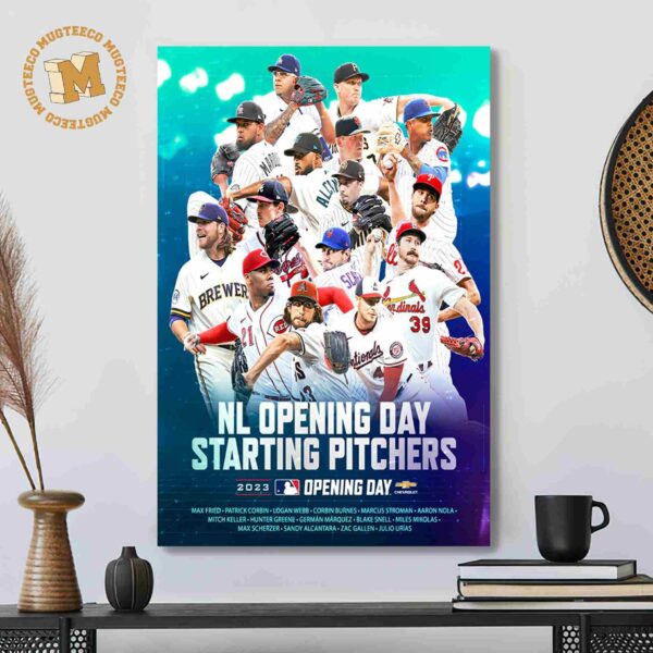 MLB 2023 NL Opening Day Staring Pitchers Decor Poster Canvas
