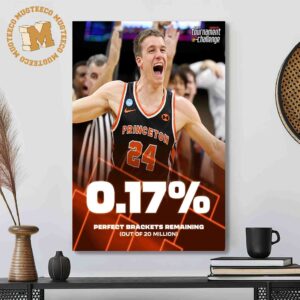 Princeton 0.17% Perfect Brackets Remaining Men’s Tournament Challenge NCAA March Madness 2023 Decor Poster Canvas
