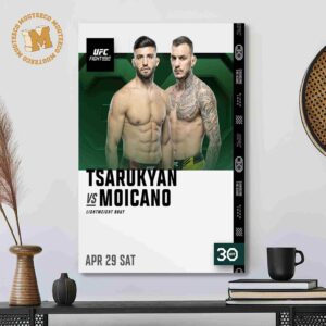UFC Fight Night April 29th Tsarukyan Vs Moicano Lightweight Bout Match Decor Poster Canvas