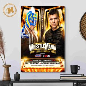 WWE Wrestle Mania Hollywood Rey Mysterio vs Dominik Mysterio Match Decor Poster Canvas