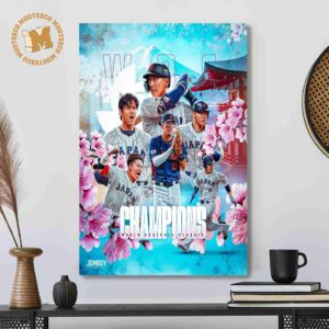 World Baseball Classic Congrats Japan The Samurai Warriors Champions Decor Poster Canvas