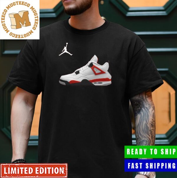 Air Jordan 4 Red Cement Sneaker Gift For Fan T-Shirt Style