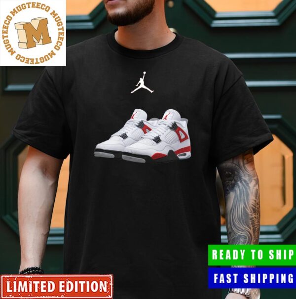 Air Jordan 4 Red Cement Sneaker Gift For Fan Unisex T-Shirt