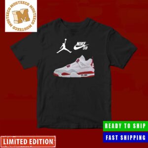 Air Jordan 4 X Nike SB Fire Red Concept Sneaker Head Classic T-Shirt