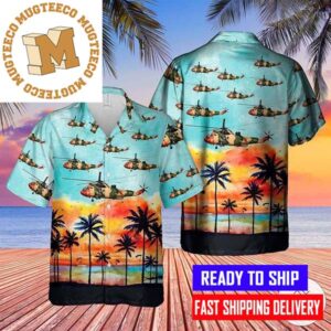 Belgian Air Force Westland Sea King Mk48 Sunset Military Hawaiian Shirt For Men