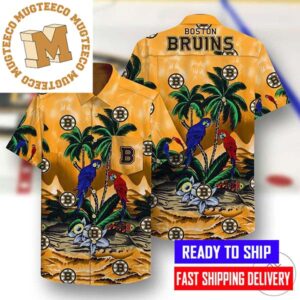 Boston Bruins Parrot Pattern Summer Hawaiian Shirt