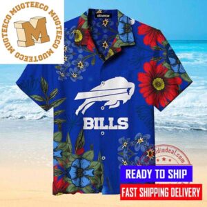 Buffalo Bills Football Big Logo Retro Floral Style Hawaiian Shirt