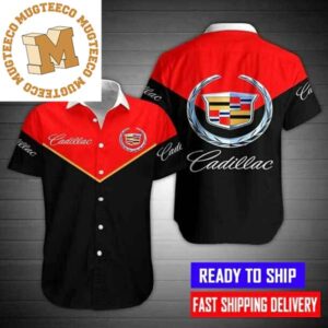 Cadillac Big Logo Black And Red Hawaiian Shirt