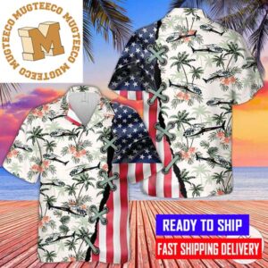 California Highway Patrol Airbus H125 Helicopter US Army Flag Hawaiian Shirt For Men