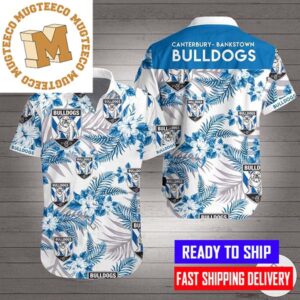 Canterbury-Bankstown Bulldogs Hibicus Blue Hawaiian Shirt