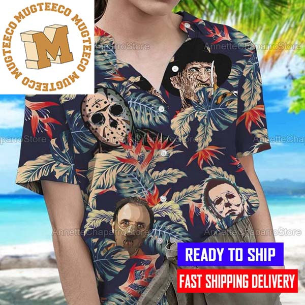 Character Horror Movies Faces Tropical Summer Scarface Hawaiian Shirt ...