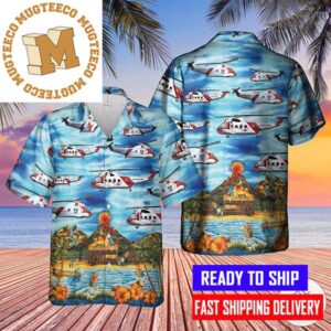 Coast Guard Sikorsky HH-52 Seaguard Helicopter Summer Hawaiian Shirt For Men