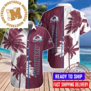 Colorado Avalanche Stanley Cup Playoffs Champions Palm Tree Pattern Hawaiian Shirt