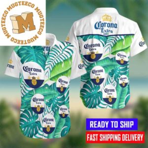 Corona Extra Logo Tropical Pattern Beer Hawaiian Shirt For Men