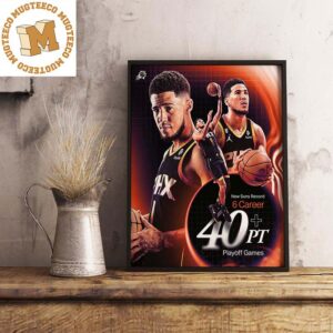 Devin Booker The Franchise Leader 40 Pt Playoff Games Phoenix Suns Decorations Poster Canvas