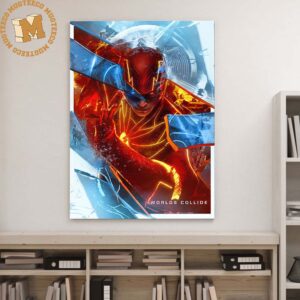 Ezra Miller As The Flash The Flash Movie Worlds Collide In Original Art Poster Canvas