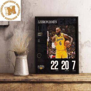 LeBron James Playoffs OLDEST Player In NBA History To Do A 20-20 Game Wall Decor Poster Canvas