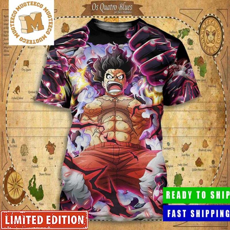 Luffy One Piece Gear 4 Snake Man All Over Print Shirt - Mugteeco