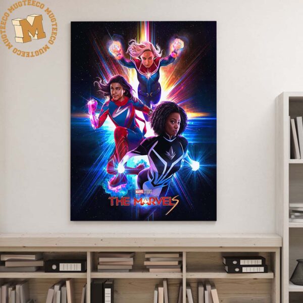 Marvel Studio The Marvels Captain Marvel Ms Marvel Monica Decor Poster Canvas