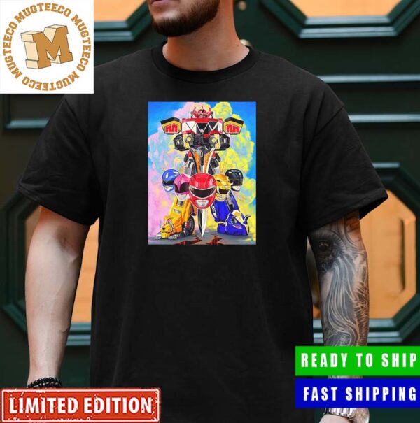 Mighty Morphin Power Rangers 30th Anniversary Colorful Background Limited Edition Unisex T-Shirt