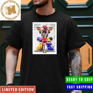Mighty Morphin Power Rangers 30th Anniversary Grey Smoke Background Limited Edition Unisex T-Shirt