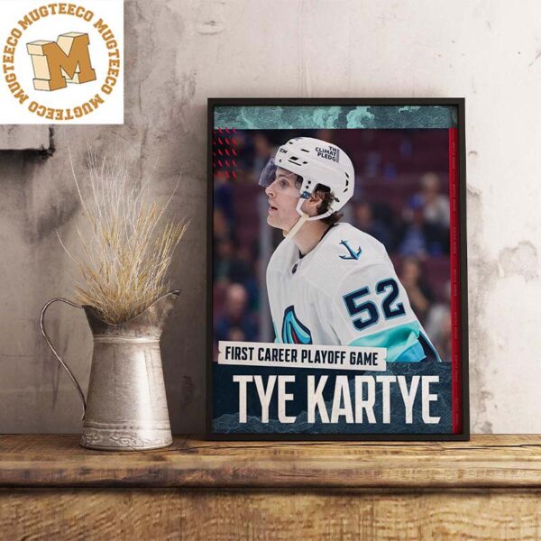NHL Seattle Kraken Tye Kartye First Career Playoff Game Home Decor Poster Canvas