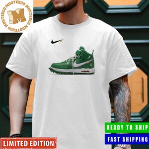 Off White x Nike Air Force 1 Mid Pine Green Dropping April 28 Sneaker Gift For Fan Classic T-Shirt