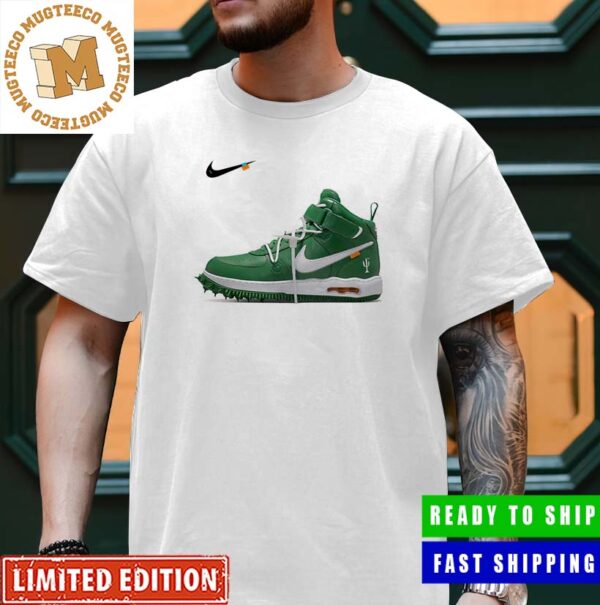 Off White x Nike Air Force 1 Mid Pine Green Dropping April 28 Sneaker Gift For Fan Classic T-Shirt