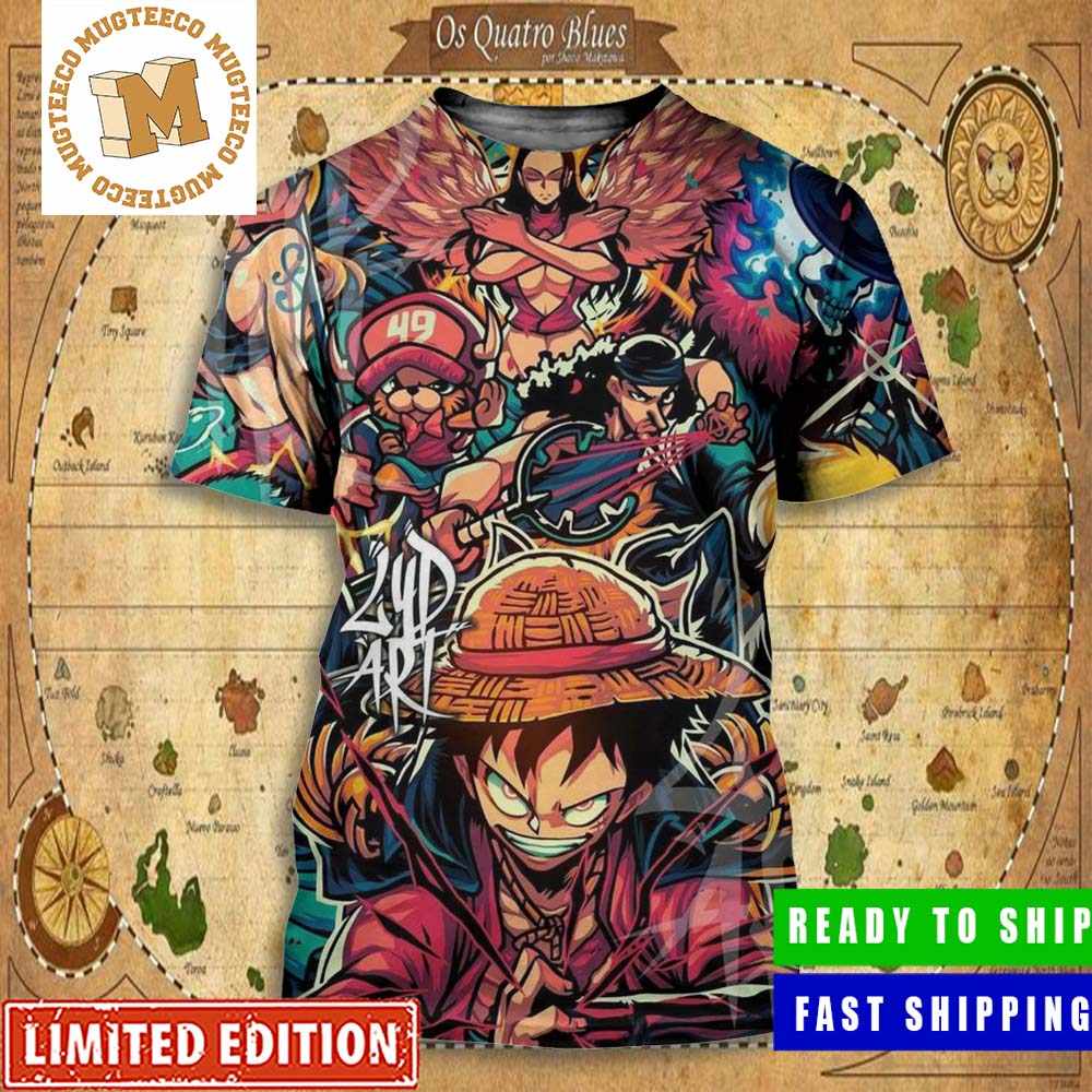 One Piece Team Up Digital Artwork All Over Print Shirt - Mugteeco