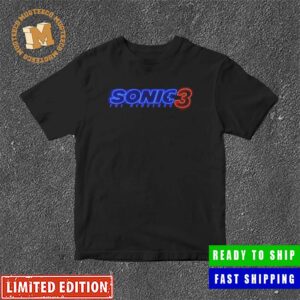 Sonic 3 The Hedgehog Logo Paramount And Sega For Fans Classic T-Shirt