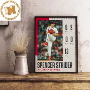 Spencer Strider Set The Braves Franchise Record Vs The Marlins For Fans Decor Poster Canvas