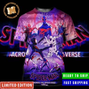 Spider-Man Across The Spider-Verse Part One Miles Morales And Jason Schwartzman’s Spot All Over Print Shirt