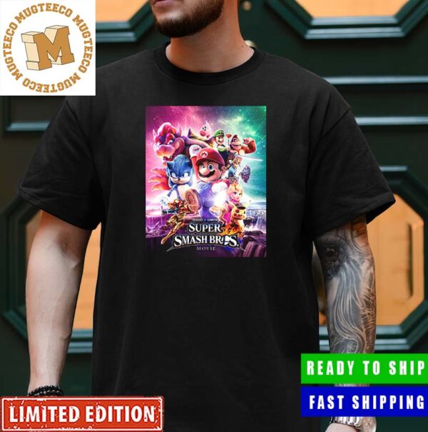 Super Smash Bros Movie Nintendo Mario Sonic Donkey Kong Pokemon Poster Premium Unisex T-Shirt