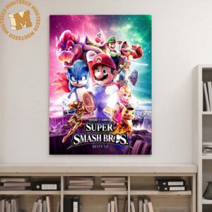 Super Smash Bros Movie Nintendo Mario Sonic Donkey Kong Poster Wall Decor Poster Canvas