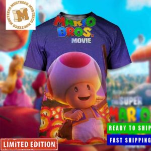 The Super Mario Bros Movie 2023 Toad Cute All Over Print T-Shirt