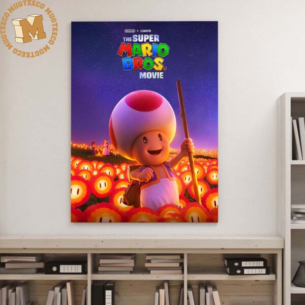 The Super Mario Bros Movie 2023 Toad Cute Decor Poster Canvas