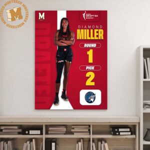 WNBA Draft 2023 Maryland Pick Diamond Miller Round 1 Pick 2 Wall Decor Poster Canvas
